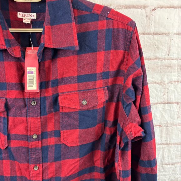 NWT GAP Merona Men's XL Plaid Button-front Fall Long Sleeve Shirt Lot - Picture 4 of 13